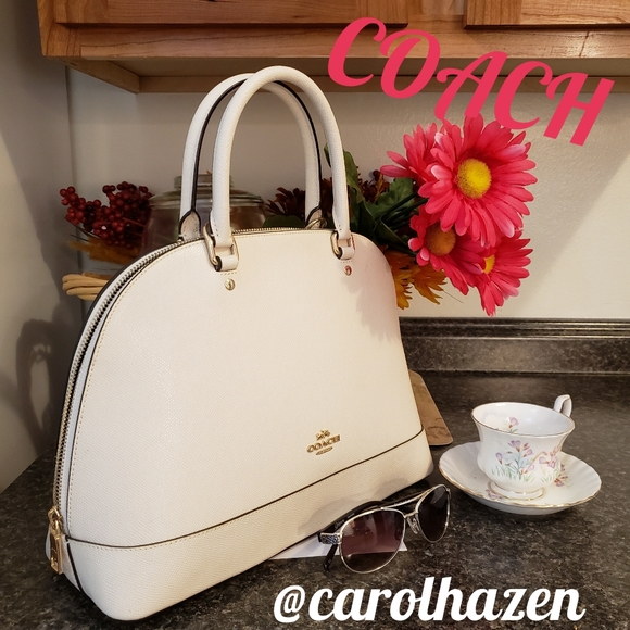 Coach Handbags - SALE!!  COACH Large Dome Satchel White Straps